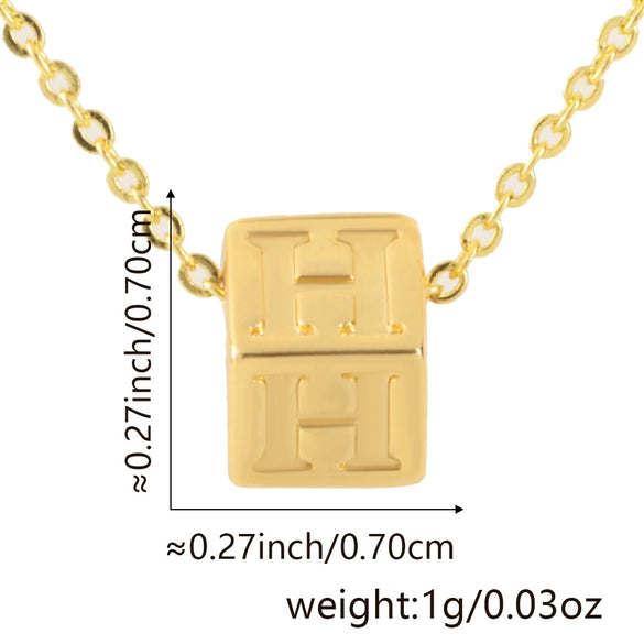 Wholesale Copper Plated Letter Pendant Beaded Simple Necklace Accessories