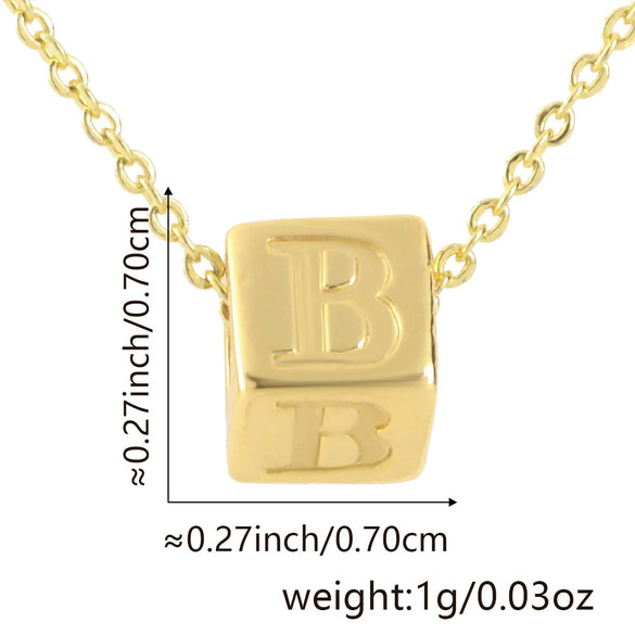 Wholesale Copper Plated Letter Pendant Beaded Simple Necklace Accessories