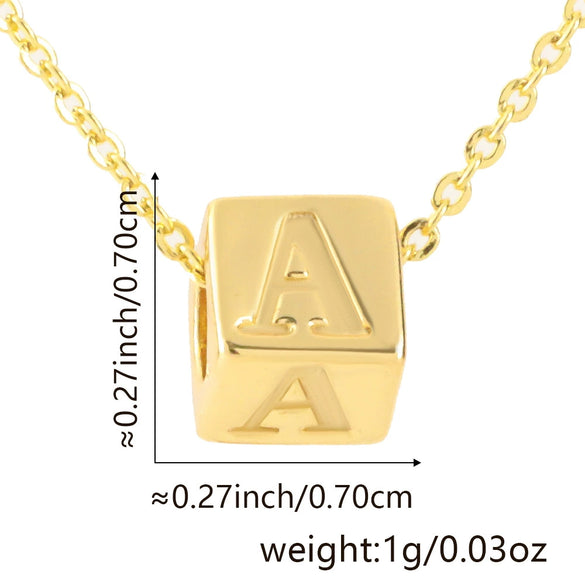 Wholesale Copper Plated Letter Pendant Beaded Simple Necklace Accessories