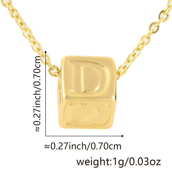 Wholesale Copper Plated Letter Pendant Beaded Simple Necklace Accessories