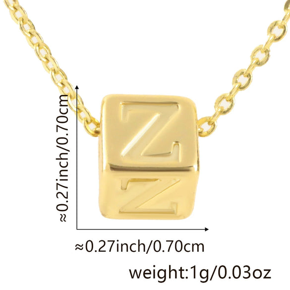 Wholesale Copper Plated Letter Pendant Beaded Simple Necklace Accessories