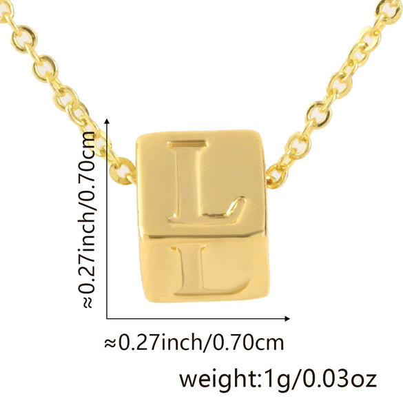 Wholesale Copper Plated Letter Pendant Beaded Simple Necklace Accessories