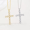 Wholesale Copper Plated Real Gold Cross Beaded Geometric Design Necklace