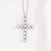 Wholesale Copper Plated Real Gold Cross Beaded Geometric Design Necklace