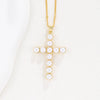 Wholesale Copper Plated Real Gold Cross Beaded Geometric Design Necklace