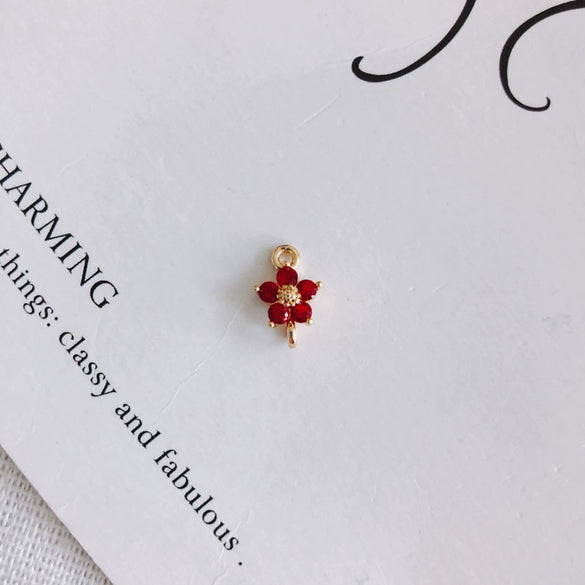 Wholesale Copper Plated Real Gold Hollow Flower Zircon Earrings Jewelry Accessories