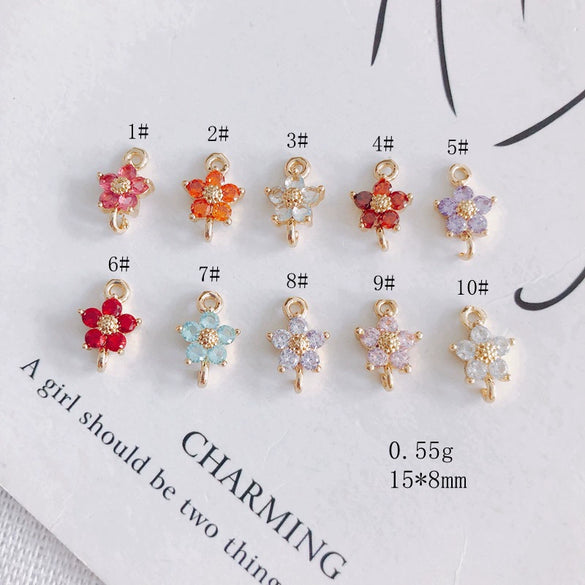Wholesale Copper Plated Real Gold Hollow Flower Zircon Earrings Jewelry Accessories