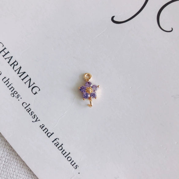 Wholesale Copper Plated Real Gold Hollow Flower Zircon Earrings Jewelry Accessories