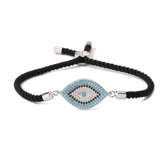 Wholesale Copper Plated Real Gold Zircon Devil's Eye Geometric Women's Bracelet