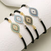 Wholesale Copper Plated Real Gold Zircon Devil's Eye Geometric Women's Bracelet