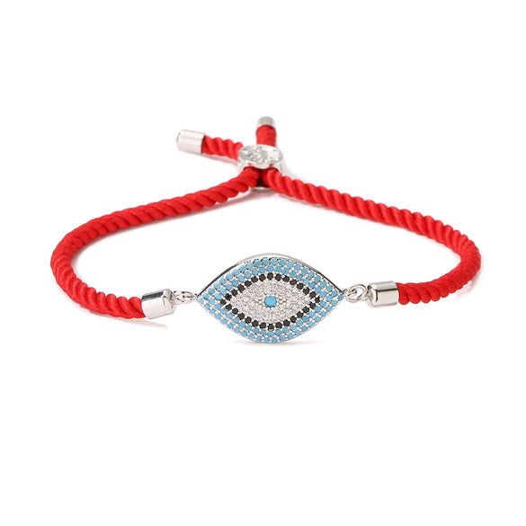 Wholesale Copper Plated Real Gold Zircon Devil's Eye Geometric Women's Bracelet