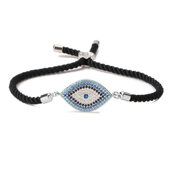 Wholesale Copper Plated Real Gold Zircon Devil's Eye Geometric Women's Bracelet