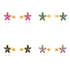 Wholesale Copper Plated Real Gold Zircon Flower Geometric Earrings For Women
