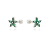 Wholesale Copper Plated Real Gold Zircon Flower Geometric Earrings For Women