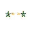 Wholesale Copper Plated Real Gold Zircon Flower Geometric Earrings For Women
