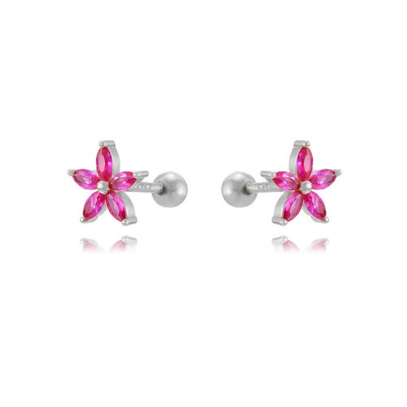 Wholesale Copper Plated Real Gold Zircon Flower Geometric Earrings For Women