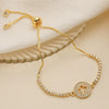 Wholesale Copper Plated Real Gold Zircon Geometric Cross Micropaved Women's Bracelet