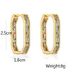 Wholesale Copper Plated Real Gold Zircon Geometric Retro Earrings