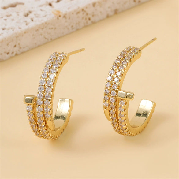 Wholesale Copper Polish Geometric Nailshaped Stud Earrings For Women