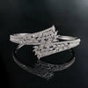Wholesale Copper Punk Style Leaves Open Bracelet With Electroplating