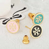 Wholesale Copper Real Gold Plated Geometric Oil Drop Earrings For Girls