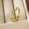 Wholesale Copper Real Gold Plated Geometric Open Ring For Women With Micro Inlay