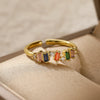 Wholesale Copper Real Gold Plated Geometric Open Ring For Women With Micro Inlay