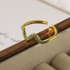 Wholesale Copper Real Gold Plated Geometric Open Ring For Women With Micro Inlay