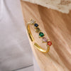 Wholesale Copper Real Gold Plated Geometric Open Ring For Women With Micro Inlay