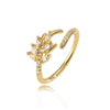 Wholesale Copper Real Gold Plated Geometric Open Ring For Women With Micro Inlay