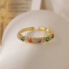 Wholesale Copper Real Gold Plated Geometric Open Ring For Women With Micro Inlay