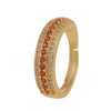 Wholesale Copper Real Gold Plated Micro Inlaid Zircon Diamond Ring Geometric Pattern Couple Ring