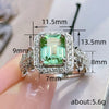 Wholesale Copper Rectangular Ring With Zircon And Geometric Style Retro Luxury For Women