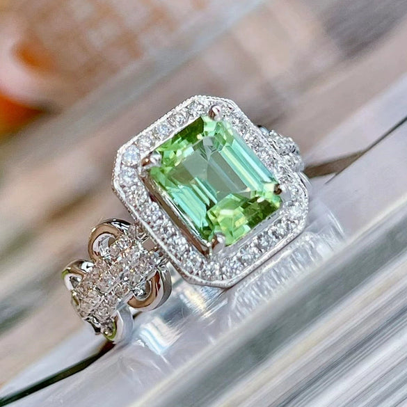 Wholesale Copper Rectangular Ring With Zircon And Geometric Style Retro Luxury For Women