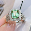 Wholesale Copper Rectangular Ring With Zircon And Geometric Style Retro Luxury For Women