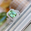 Wholesale Copper Rectangular Ring With Zircon And Geometric Style Retro Luxury For Women