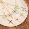 Wholesale Copper Retro Cross Pendant Necklace With Oildropping Design For Women