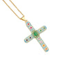 Wholesale Copper Retro Cross Pendant Necklace With Oildropping Design For Women