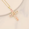Wholesale Copper Retro Cross Pendant Necklace With Oildropping Design For Women