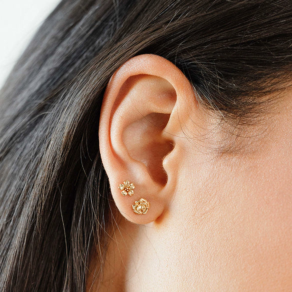 Wholesale Copper Retro Flower Earrings With Electroplating