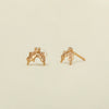 Wholesale Copper Retro Flower Earrings With Electroplating