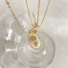 Wholesale Copper Retro Flower Oval Pendant Necklace