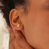 Wholesale Copper Retro Flower Style Earrings For Women With Electroplating Treatment
