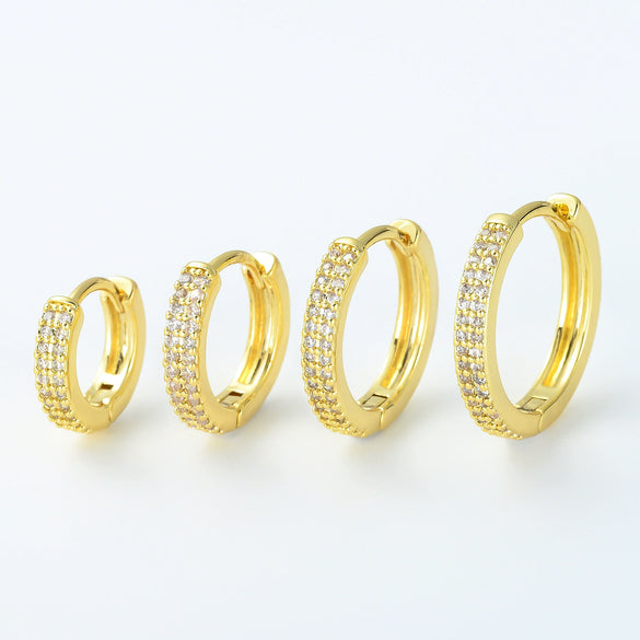 Wholesale Copper Retro Geometric Inlaid Zircon Earrings For Women