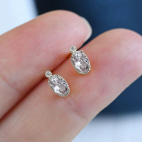 Wholesale Copper Retro Geometric Style Mini Earrings For Women With Zirconia