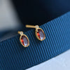 Wholesale Copper Retro Geometric Style Mini Earrings For Women With Zirconia