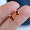 Wholesale Copper Retro Geometric Style Mini Earrings For Women With Zirconia