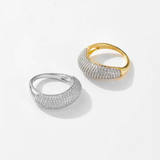Wholesale Copper Ring Electroplated With Platinum And 18K Gold Geometric Design Fashion Light Luxury Women's Hand Jewelry