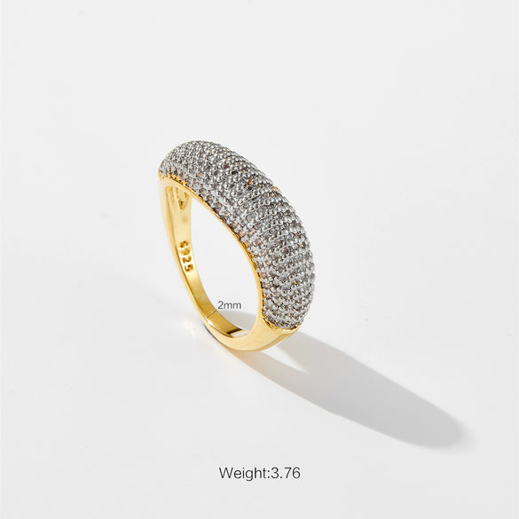 Wholesale Copper Ring Electroplated With Platinum And 18K Gold Geometric Design Fashion Light Luxury Women's Hand Jewelry