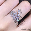 Wholesale Copper Ring For Women Dropshaped Feather Leaf Pattern Set With Zirconia